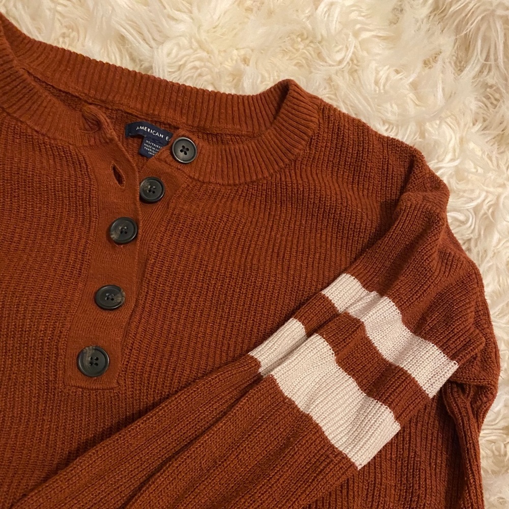 Orange Henley American Eagle sweater